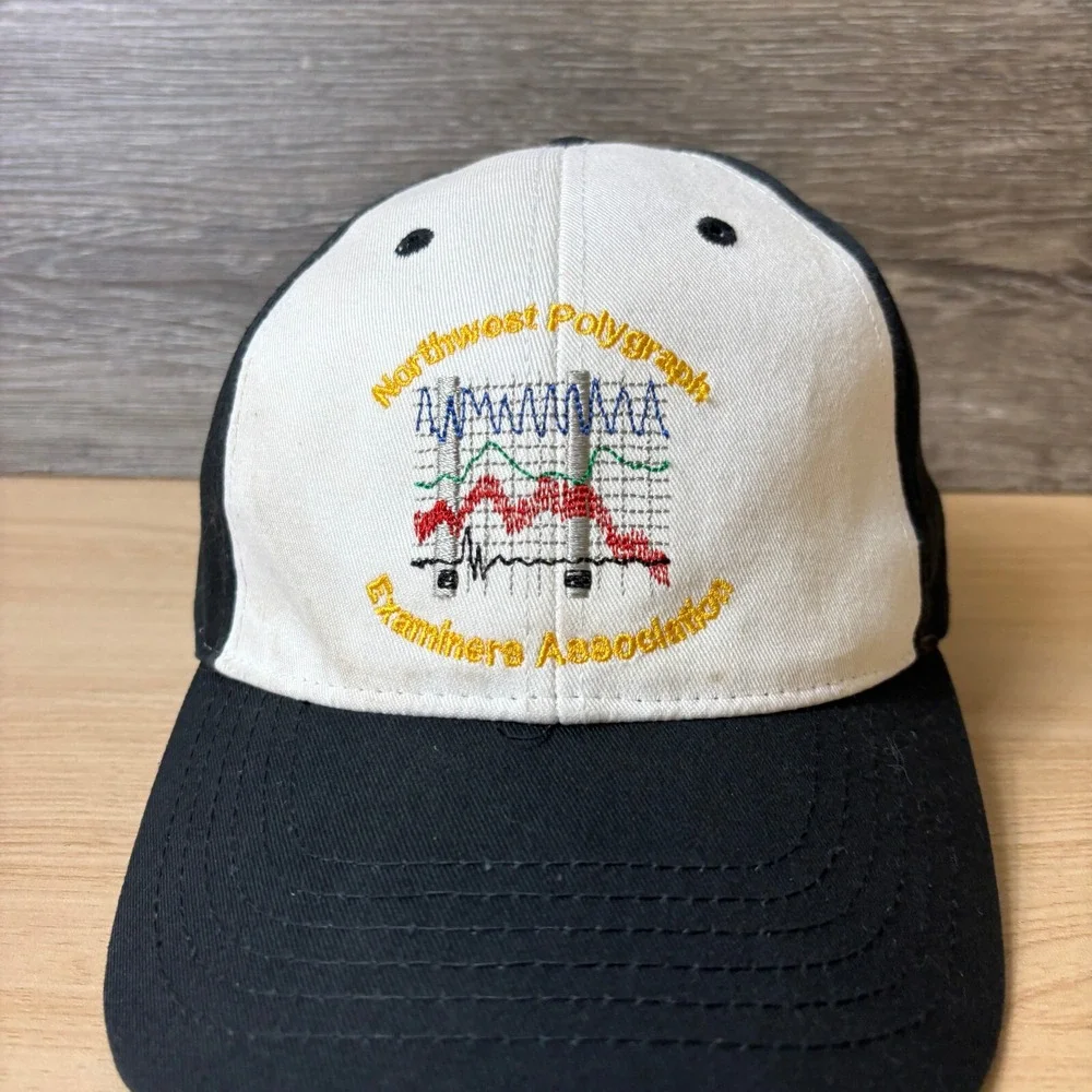 Northwest Polygraph Examiners Hat Cap Strap Back‎ Black White Adjustable